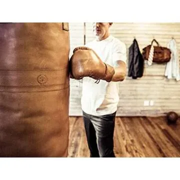 Premium Tan Leather Heavy Punching Bag - 5ft