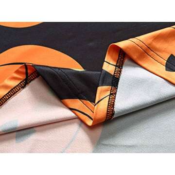 HUHOT Women's Scoop-Neck Graphic Sleeveless Short Fit-and-Flare Dress, 17039-1, Large