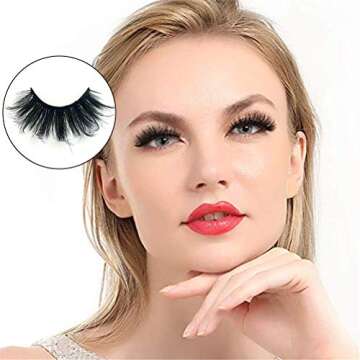 Mink Eyelashes Faux Dramatic False Fluffy Fake Extension Makeup Soft Thick Lashes Professional Eyes ...