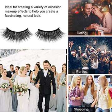 Mink Eyelashes Faux Dramatic False Fluffy Fake Extension Makeup Soft Thick Lashes Professional Eyes Each Style Very Natural Comfortable Free Eyelash Tweezers Crossed Cluster Nature Reusable