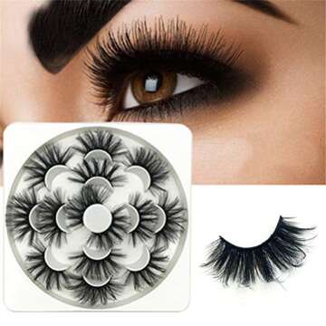 Mink Eyelashes Faux Dramatic False Fluffy Fake Extension Makeup Soft Thick Lashes Professional Eyes Each Style Very Natural Comfortable Free Eyelash Tweezers Crossed Cluster Nature Reusable