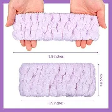 Chuangdi 3 Pieces Spa Headband for Women Facial Makeup Headband Soft Terry Cloth Hairband for Washing Face Mask Spa Shower Gifts(Light Orange, Light Purple, Light Green)