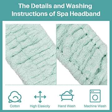 Chuangdi 3 Pieces Spa Headband for Women Facial Makeup Headband Soft Terry Cloth Hairband for Washing Face Mask Spa Shower Gifts(Light Orange, Light Purple, Light Green)