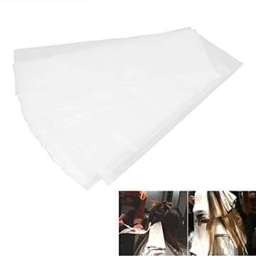 Hair Dye Paper, 100Pcs Professional Hair Coloring Sheet Hair Highlighting Strips Reusable Dyeing Separating Reusable Foils for Color Brush Mesh Wrap Bleach Foil Sheets for Salon Barber Hairdresser