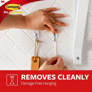 Damage-Free Wall Hooks with Adhesive Strips