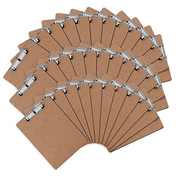 PANDRI 36 Pack Hardboard Clipboards with Eco-Friendly Design for Classroom and Office Use