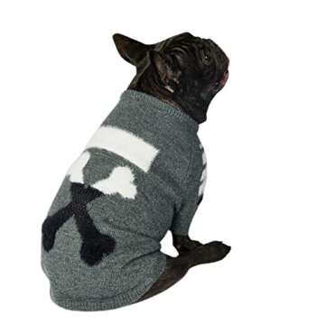 ChoChoCho Woof Knit Dog Sweater, Fashion Design Thermal Knitted Dog Sweaters for Dogs Puppy Small Medium Large, Warm Doggy Sweater Winter Clothes (Panda/Grey, 3XL)