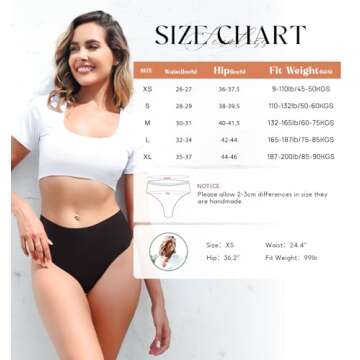 Wealurre Womens Underwear High Waisted Seamless Thongs for Women Breathable No Show Panties for Ladies 6 Pack (B/W/A/DB/BR/G,S)