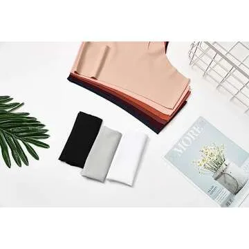 Wealurre Womens Underwear High Waisted Seamless Thongs for Women Breathable No Show Panties for Ladies 6 Pack (B/W/A/DB/BR/G,S)