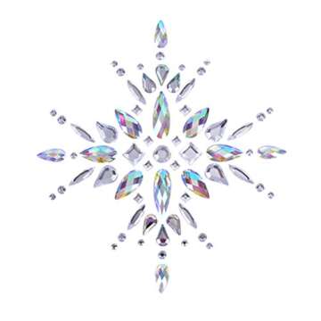 Xiangfeng 4 Pcs Rhinestone Pasties Crystal Nipple Sticker Mardi Gras Crystal Body Sticker Rhinestone Body Jewelry Stick On Women Bra Breast Pasties for Women Festivals Raves