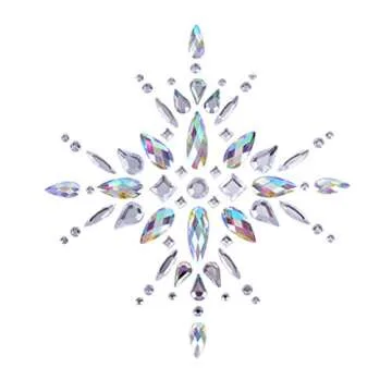 Xiangfeng 4 Pcs Rhinestone Pasties Crystal Nipple Sticker Mardi Gras Crystal Body Sticker Rhinestone Body Jewelry Stick On Women Bra Breast Pasties for Women Festivals Raves