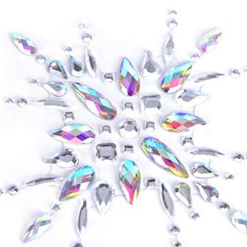 Xiangfeng 4 Pcs Rhinestone Pasties Crystal Nipple Sticker Mardi Gras Crystal Body Sticker Rhinestone Body Jewelry Stick On Women Bra Breast Pasties for Women Festivals Raves