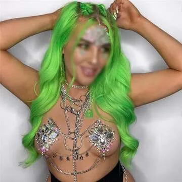 Xiangfeng 4 Pcs Rhinestone Pasties Crystal Nipple Sticker Mardi Gras Crystal Body Sticker Rhinestone Body Jewelry Stick On Women Bra Breast Pasties for Women Festivals Raves