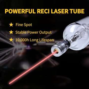 RECI CO2 Laser Tube 90W Peak 100W - High Efficiency W2 for Engraving