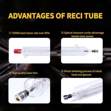 RECI CO2 Laser Tube 90W for Precision Engraving Cutting