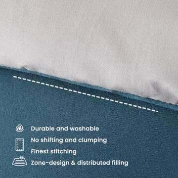 SLEEP ZONE Queen Comforter Duvet Insert, Down Alternative Reversible Comforter, Lightweight, Soft and Breathable Bedding All Season, A Side Teal + B Side Grey