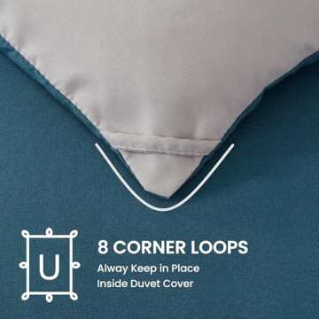 SLEEP ZONE Queen Comforter Duvet Insert, Down Alternative Reversible Comforter, Lightweight, Soft and Breathable Bedding All Season, A Side Teal + B Side Grey