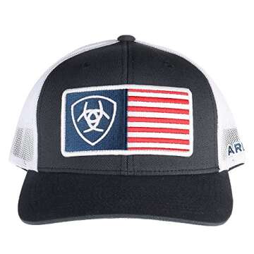 ARIAT Mens Navy Cap With Flag Patch Navy OS