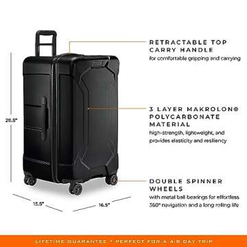 Briggs & Riley Torq Hardside Luggage, Stealth, Medium Trunk-Checked 28-Inch