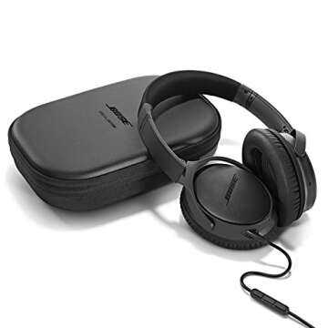 Bose QuietComfort 25 Acoustic Noise Cancelling Headphones for Apple Devices, Triple Black (Wired, 3.5mm)