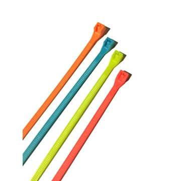 Gardner Bender 8-Inch Cable Ties - 100 Pack, Vibrant Neon Colors for Home, Garden, Travel
