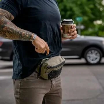 Eberlestock Bando Bag - Tactical Mens Fanny Pack w/Adjustable Waist Belt, Zippered Pockets, Compact Lightweight Belt Bag, Everyday Hip Pouch for Travel Outdoor Running Hunting, Black