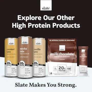 Slate Milk - High Protein Milk Shake - French Vanilla - Lactose Free, 20g Protein, 1g Sugar, 100 Calories, 1g Net Carbs, No Added Sugar - Natural, Breakfast Boost, Post Workout - 11 fl oz, 12 Cans