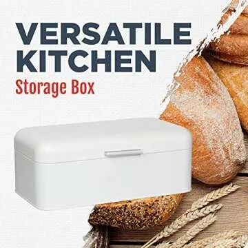Culinary Couture Extra Large White Bread Box for Kitchen