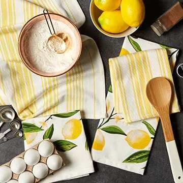DII Lemon Bliss Dishtowel Set - 4 Functional Kitchen Towels