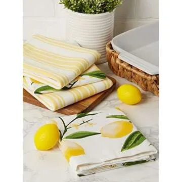 DII Lemon Bliss Dishtowel Set - 4 Functional Kitchen Towels