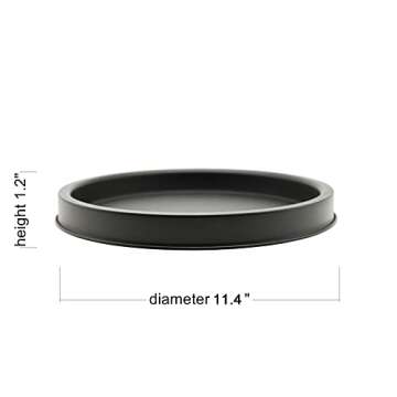 Elegant Black Round Serving Tray - Modern Farmhouse Home Decorations, Multipurpose Ottoman Tray, Per...