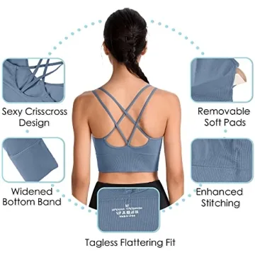 Evercute Criss Cross Sports Bras for Yoga and Workouts