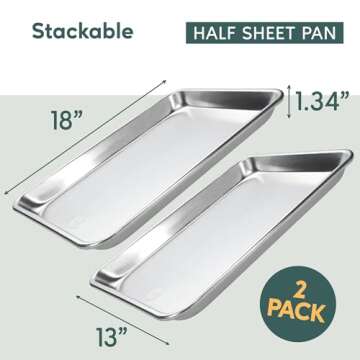 Ultra Cuisine Baking Sheet Pan Set of 2 - Professional Bakeware for Roasting, Cooking & More