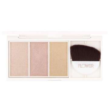 FLOWER Beauty By Drew Barrymore Shimmer + Strobe Highlighting Palette - Perfect for Radiant Skin Eve...