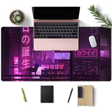 Purple Gaming Mousepad XXL - Stylish Anime Desk Mat