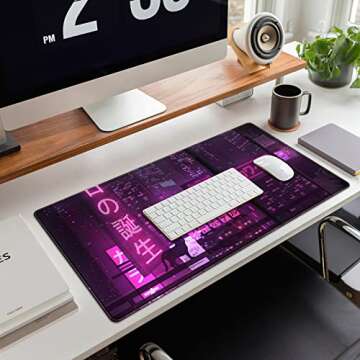 Purple Gaming Mousepad XXL - Stylish Anime Desk Mat