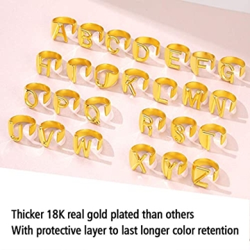 FindChic Initial Letter Z Cuff Ring for Women - 18K Gold