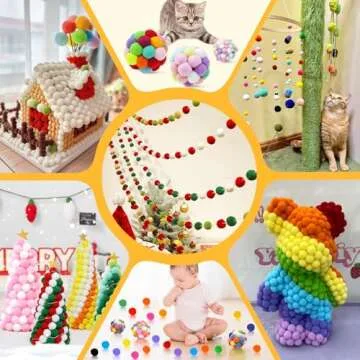 Veroave 150 Pieces Pom Poms 1 Inch Red,Small Pom Poms for Crafts, Puff Balls,Arts and Crafts Pom Poms Balls for DIY Art Creative Crafts Decorations