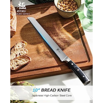 KYOKU 10" Samurai Series Bread Knife with Pakkawood Handle
