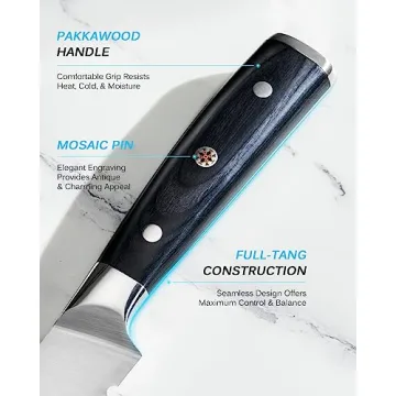 KYOKU 10" Samurai Series Bread Knife with Pakkawood Handle