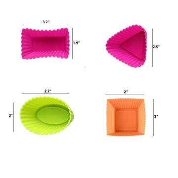 Kaptin 24pcs Silicone Muffin Baking Cups Set - Colorful Reusable Molds