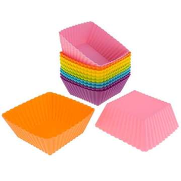 Kaptin 24pcs Silicone Muffin Baking Cups Set Multi-color