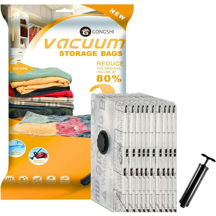 Jumbo Vacuum Storage Bags with Pump for Easy Compression