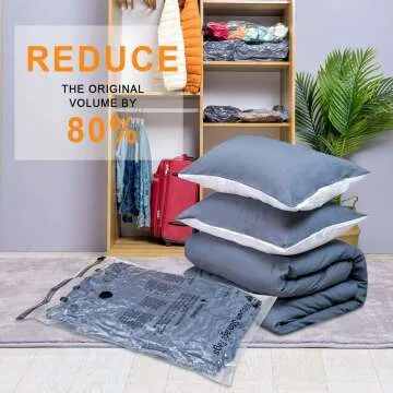 Jumbo Vacuum Storage Bags with Pump for Easy Compression