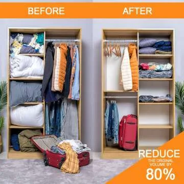 Jumbo Vacuum Storage Bags with Pump for Easy Compression