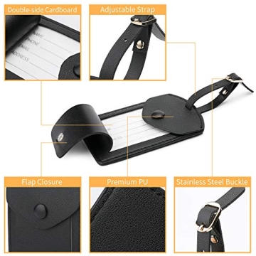 Kevancho Leather Smart Luggage Tags - Stylish and Durable