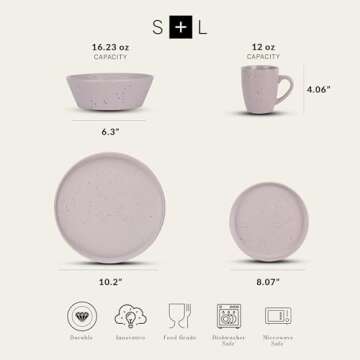 Stone Lain Jade Stoneware Dinnerware 16-Piece Service for 4, Taupe