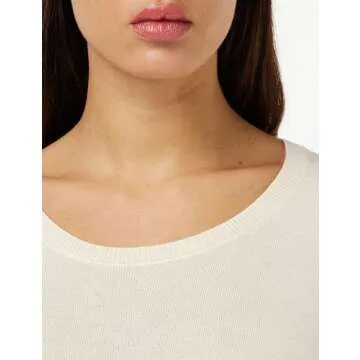 Lightweight Crewneck Sweater for Women in Pale Peach, Plus Size Available