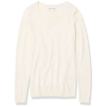 Lightweight Crewneck Sweater for Women in Pale Peach, Plus Size Available