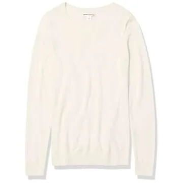 Lightweight Crewneck Sweater for Women in Pale Peach, Plus Size Available